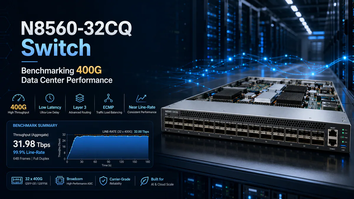 N8560-32CQ Switch: Benchmarking 400G Data Center Performance