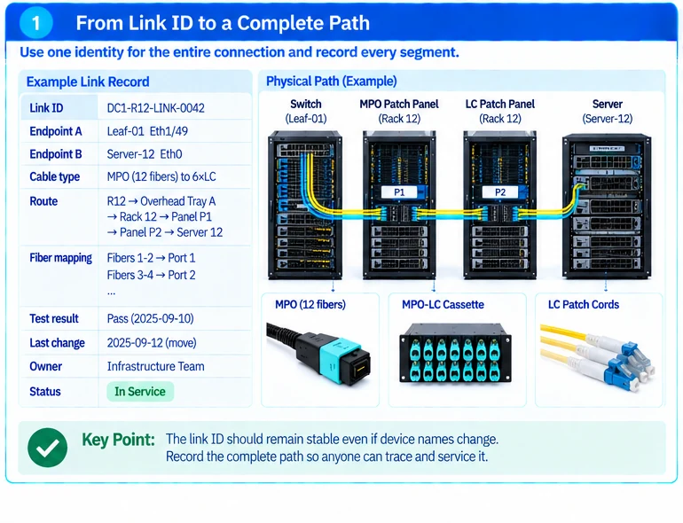 Engineering illustration 1 — Data Center Cable Management: Build a Traceable, Serviceable Link System