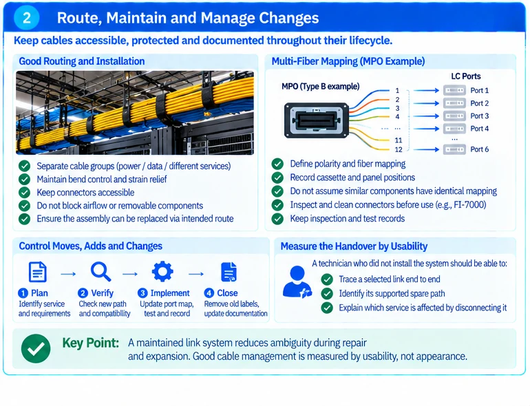 Engineering illustration 2 — Data Center Cable Management: Build a Traceable, Serviceable Link System