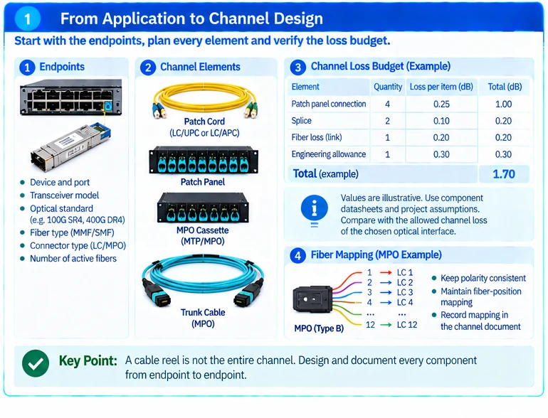 Engineering illustration 1 — Data Center Fiber Cabling: Engineer and Test the Complete Optical Channel