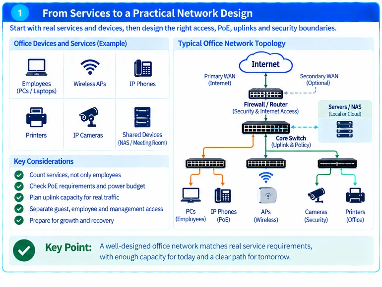 Engineering illustration 1 — Office Network Design for Growing Businesses: Capacity Without Unnecessary Complexity