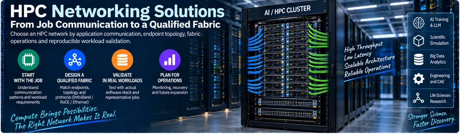 HPC Networking Solutions: From Job Communication to a Qualified Fabric — engineering illustration