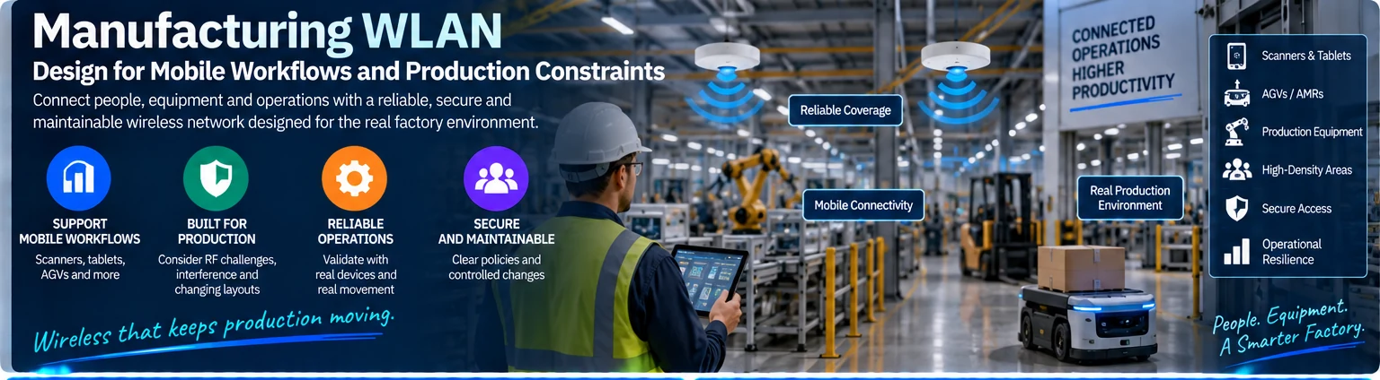 Manufacturing WLAN: Design for Mobile Workflows and Production Constraints — engineering illustration
