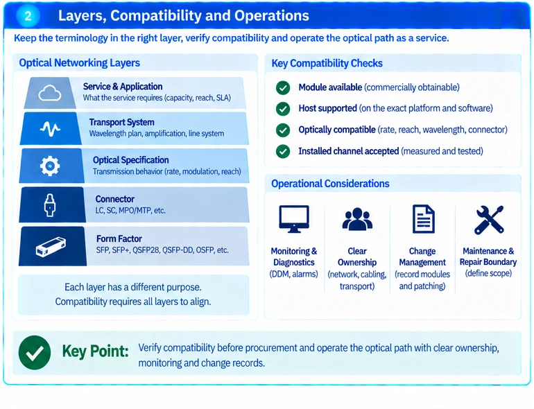 Engineering illustration 2 — Optical Networking Solutions: Separate Client Links, Channels and Transport Systems