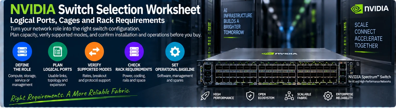 NVIDIA Switch Selection Worksheet: Logical Ports, Cages and Rack Requirements