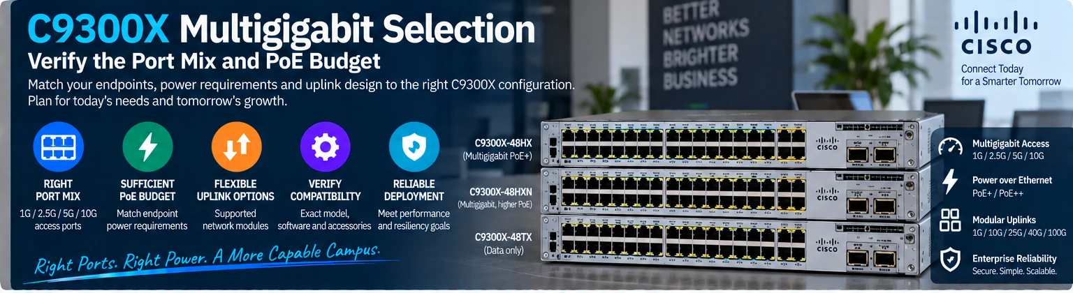 C9300X Multigigabit Selection: Verify the Port Mix and PoE Budget