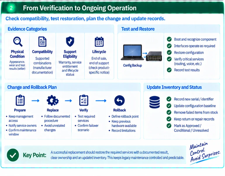 Engineering illustration 2 — Legacy Catalyst Replacement Checklist: Match Components and Preserve Services