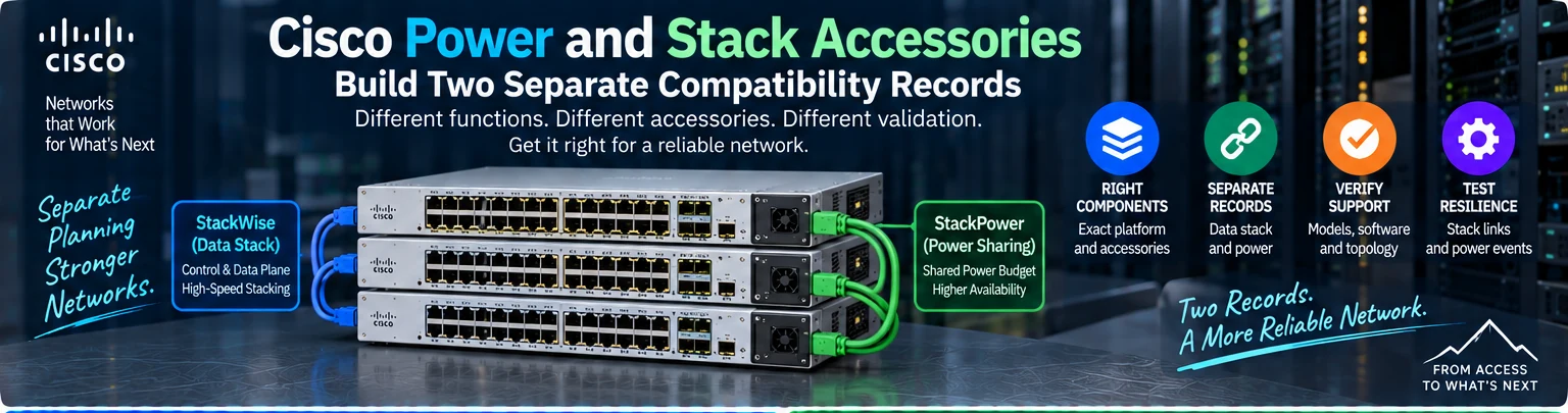 Cisco Power and Stack Accessories: Build Two Separate Compatibility Records