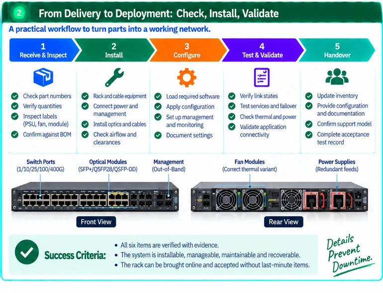 Engineering illustration 2 — Six Often-Missed Items Between a Network Quote and a Working Rack