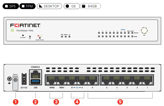 Fortinet FortiGate 70G Hardware Only thumbnail 2