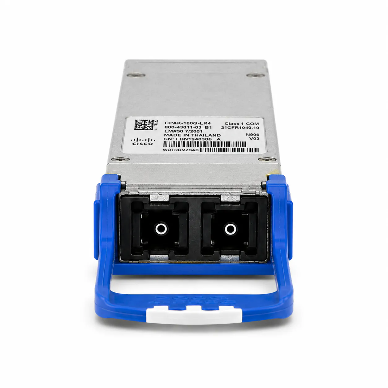 Cisco CPAK-100G-LR4 100G CPAK LR4 Optical Transceiver (Used) — Holographic label thumbnail 2