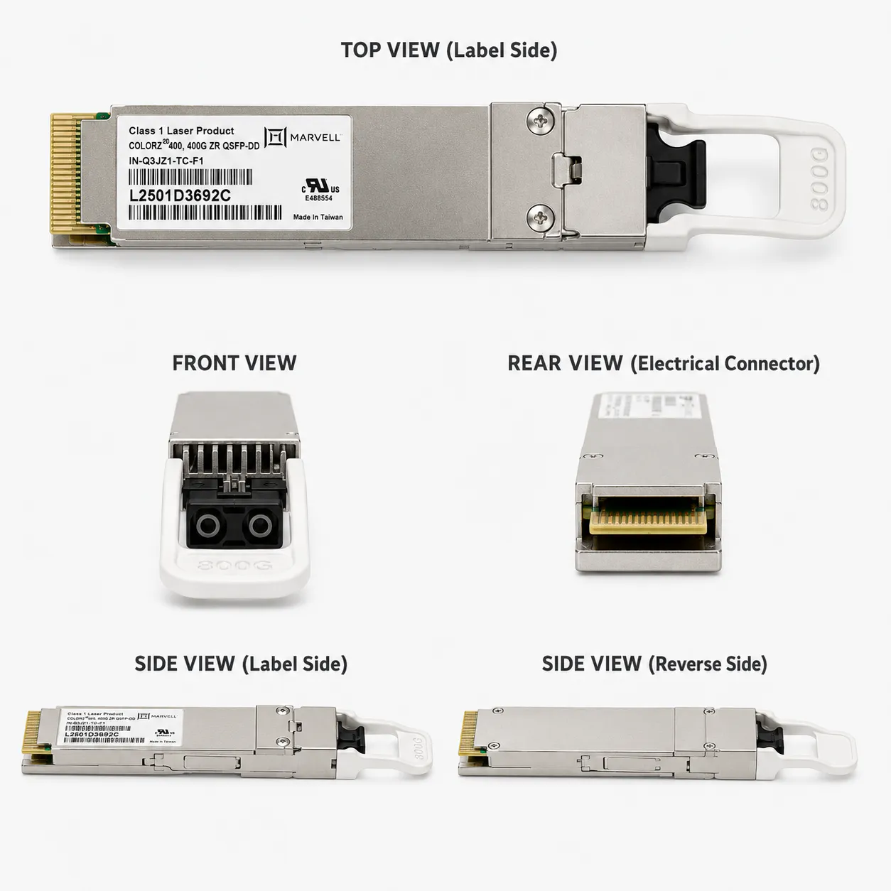 Marvell IN-Q3JZ1-TC-F1 400G QSFP-DD ZR Optical Transceiver (New) thumbnail 5