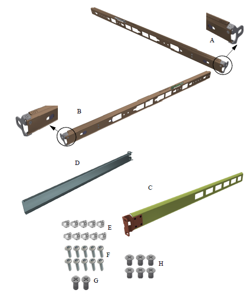NVIDIA MTEF-KIT-F rack installation kit