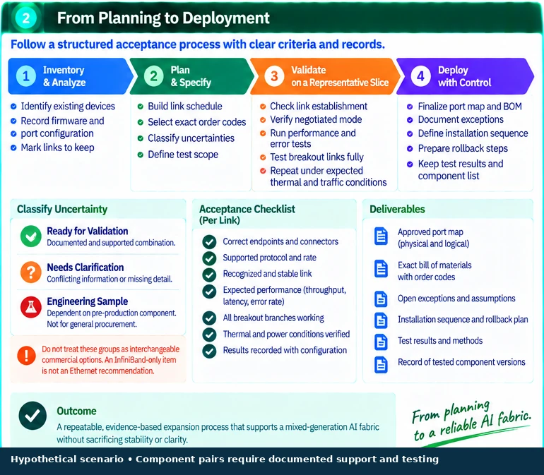 Create an Acceptance Plan for a Mixed-Generation AI Fabric — technical illustration 2