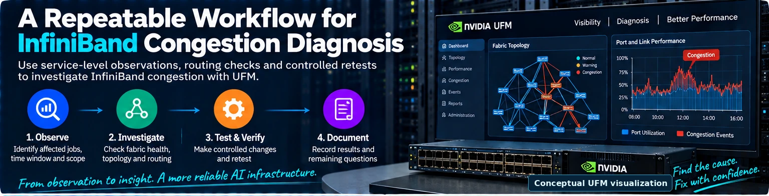 A Repeatable Workflow for InfiniBand Congestion Diagnosis — overview illustration