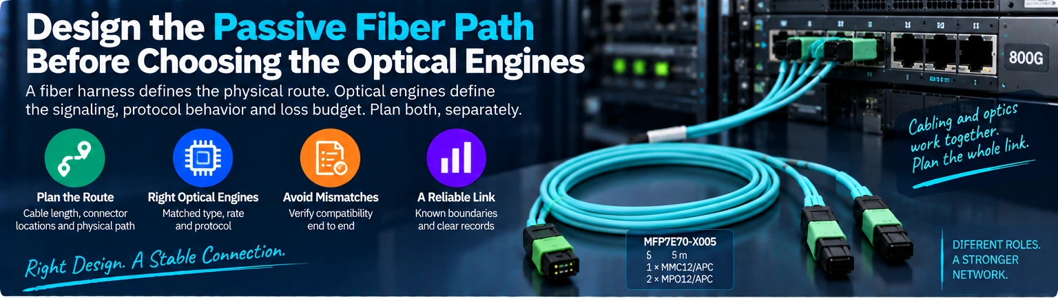 Design the Passive Fiber Path Before Choosing the Optical Engines — overview illustration