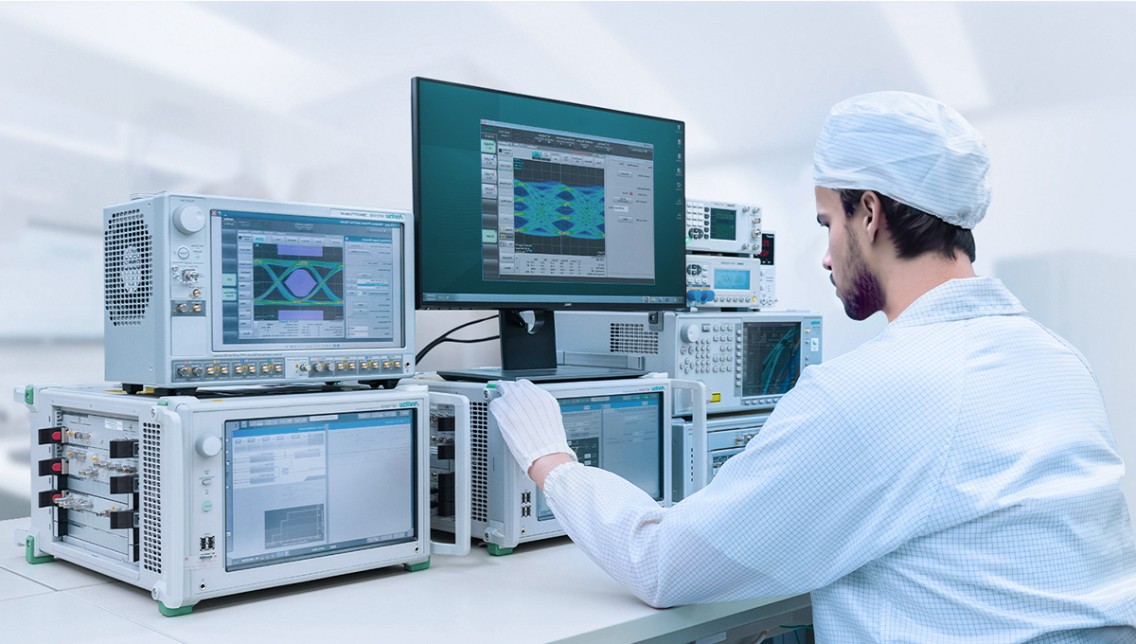Engineer validating network equipment in a test lab